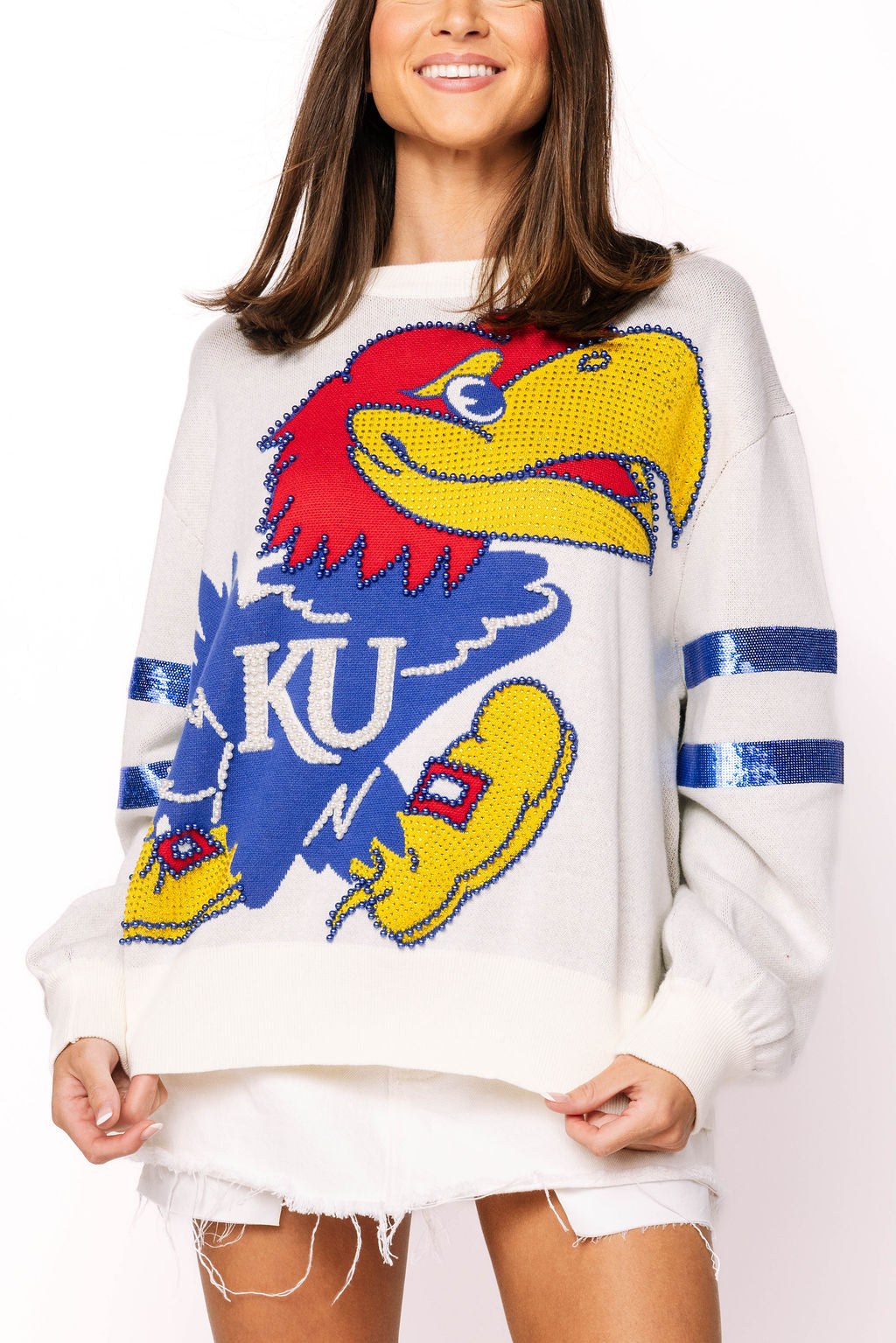 Licensed Kansas Oversized Mascot Sweater
