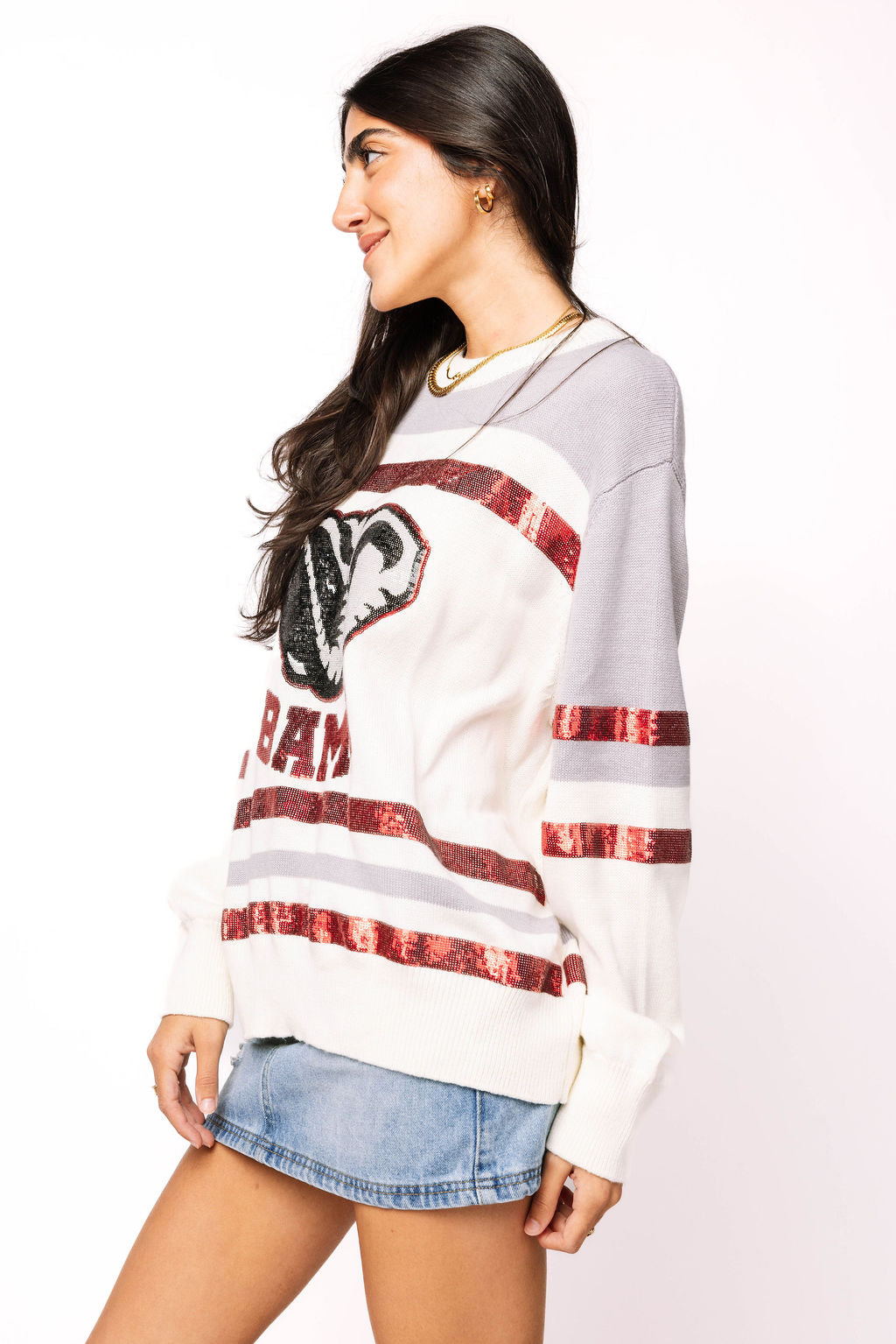 Licensed Alabama Striped Colorblock Sweater