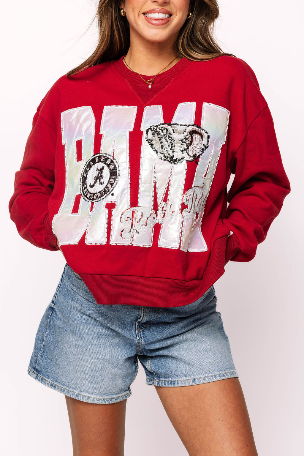 Licensed Alabama Metallic Word With Icons Sweatshirt