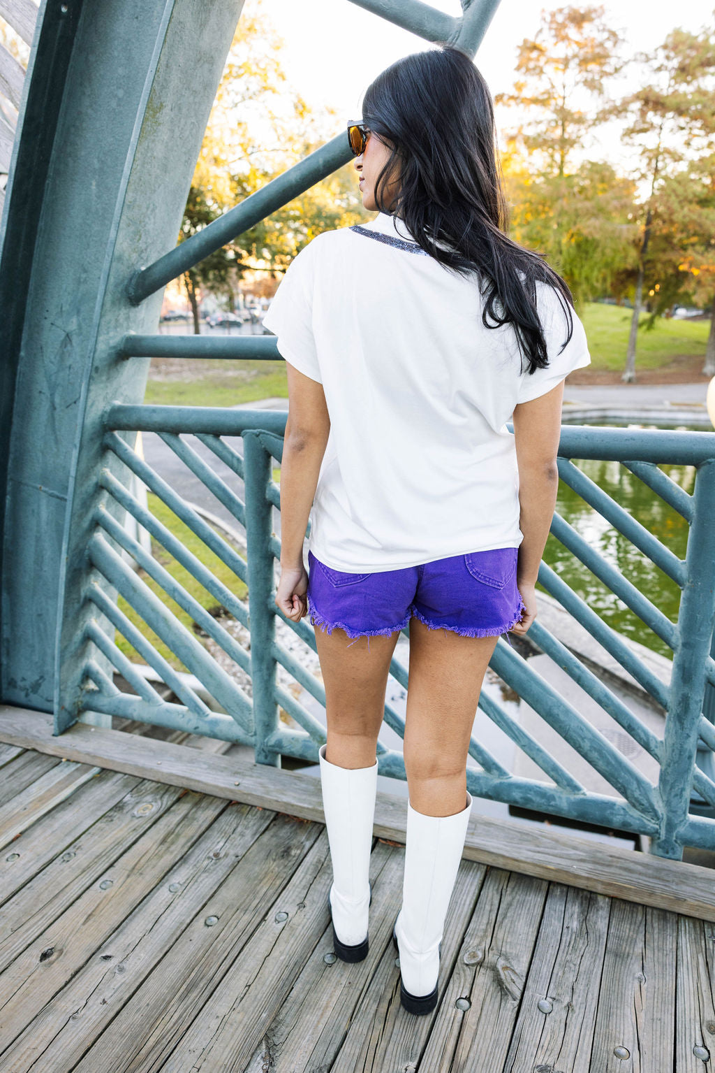 White Camera Around Neck Tee