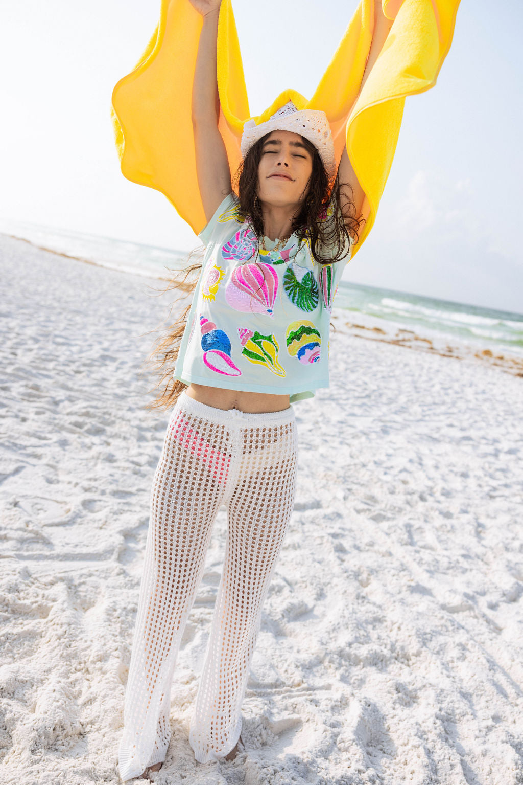 Light Blue Colorblock Shell Tee