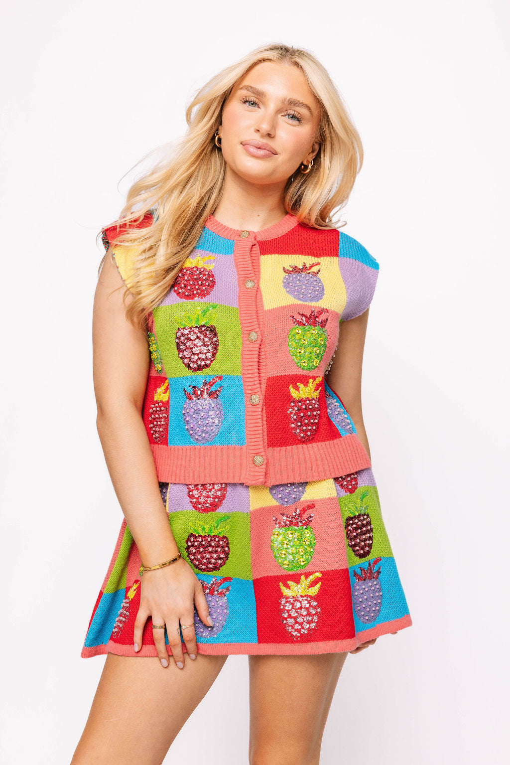 Colorblock Strawberry Skirt