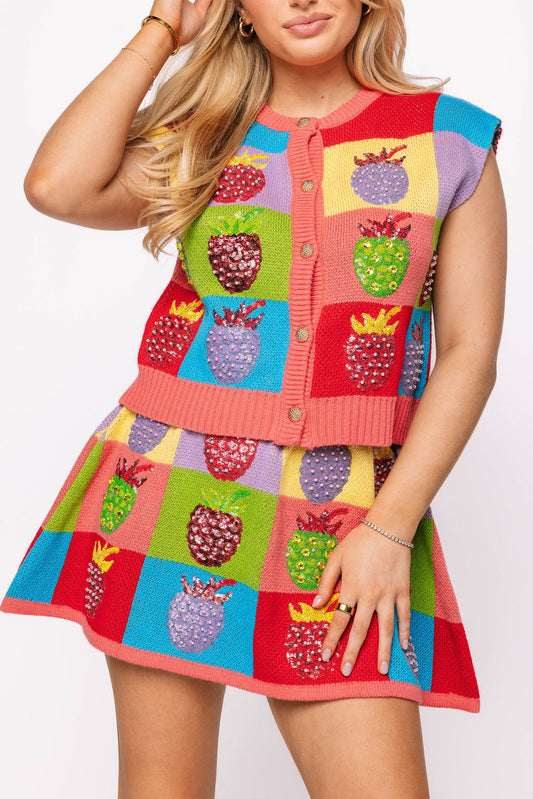 Colorblock Strawberry Skirt