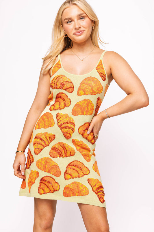 Light Green Pearl Croissant Tank Dress