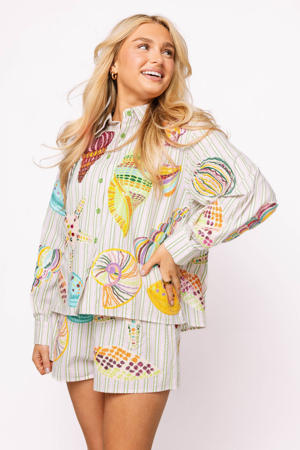 Striped Multi Shell Short