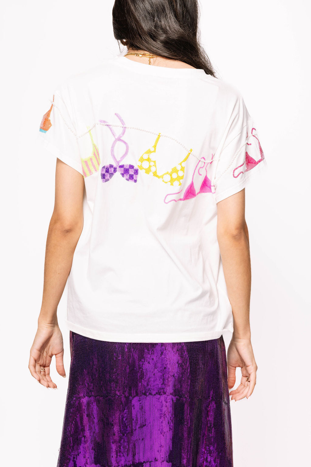 White Multi Hanging Bikini Tee