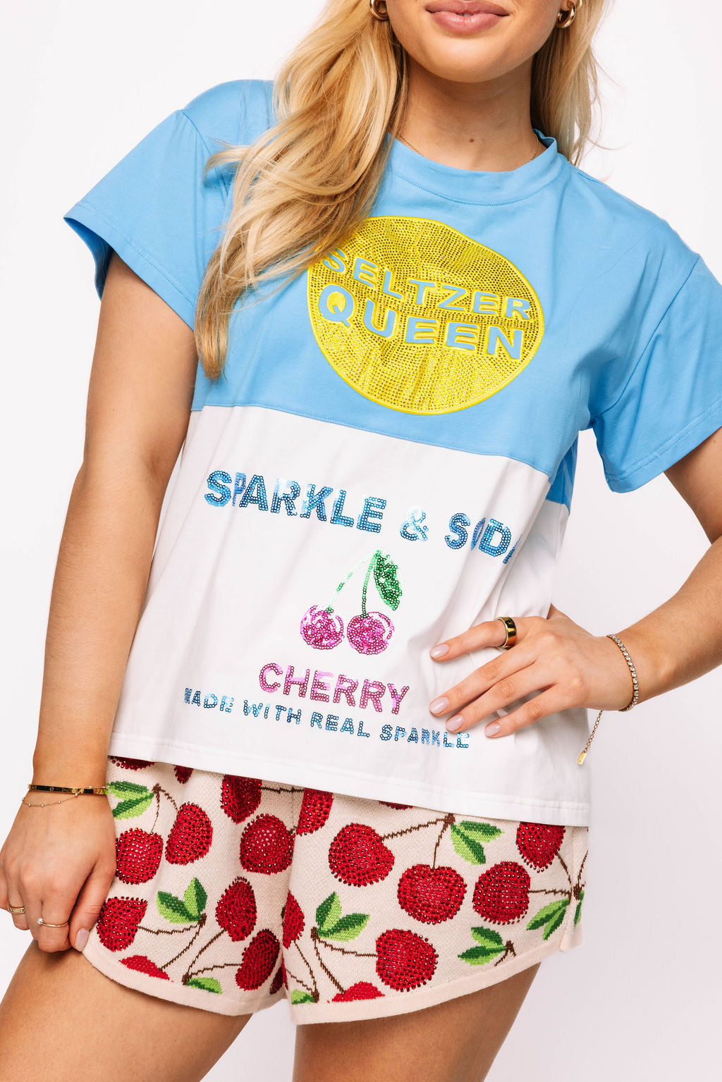 Aqua & White Colorblock Seltzer