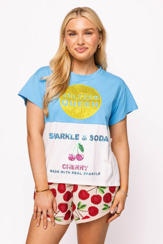 Aqua & White Colorblock Seltzer