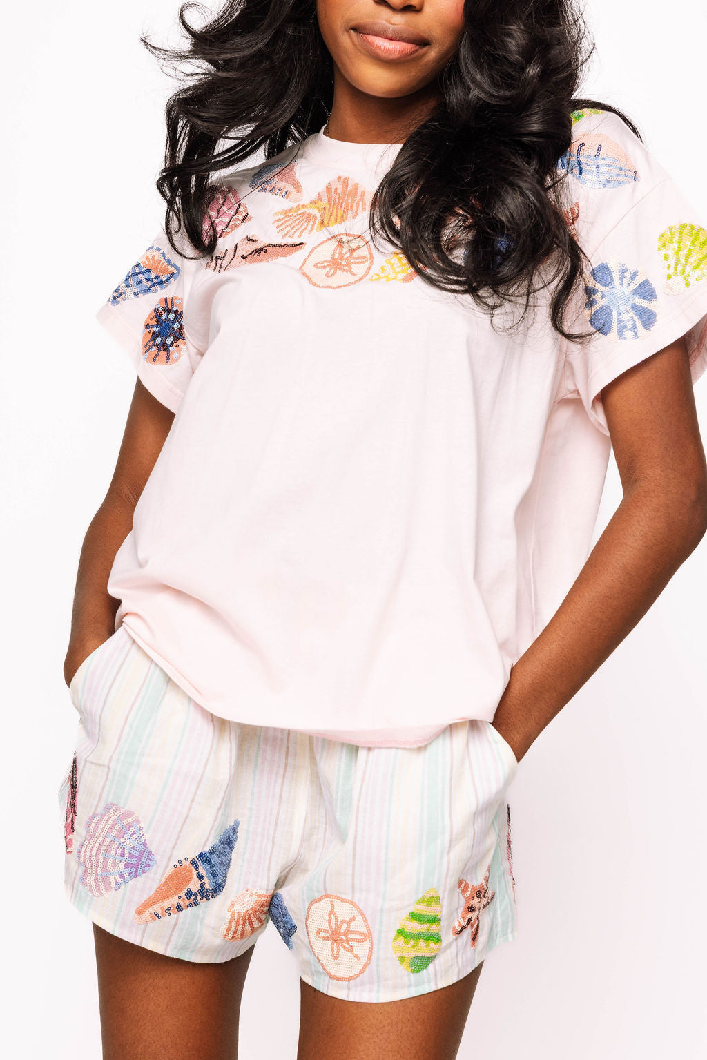 Light Pink Multi Shell Tee