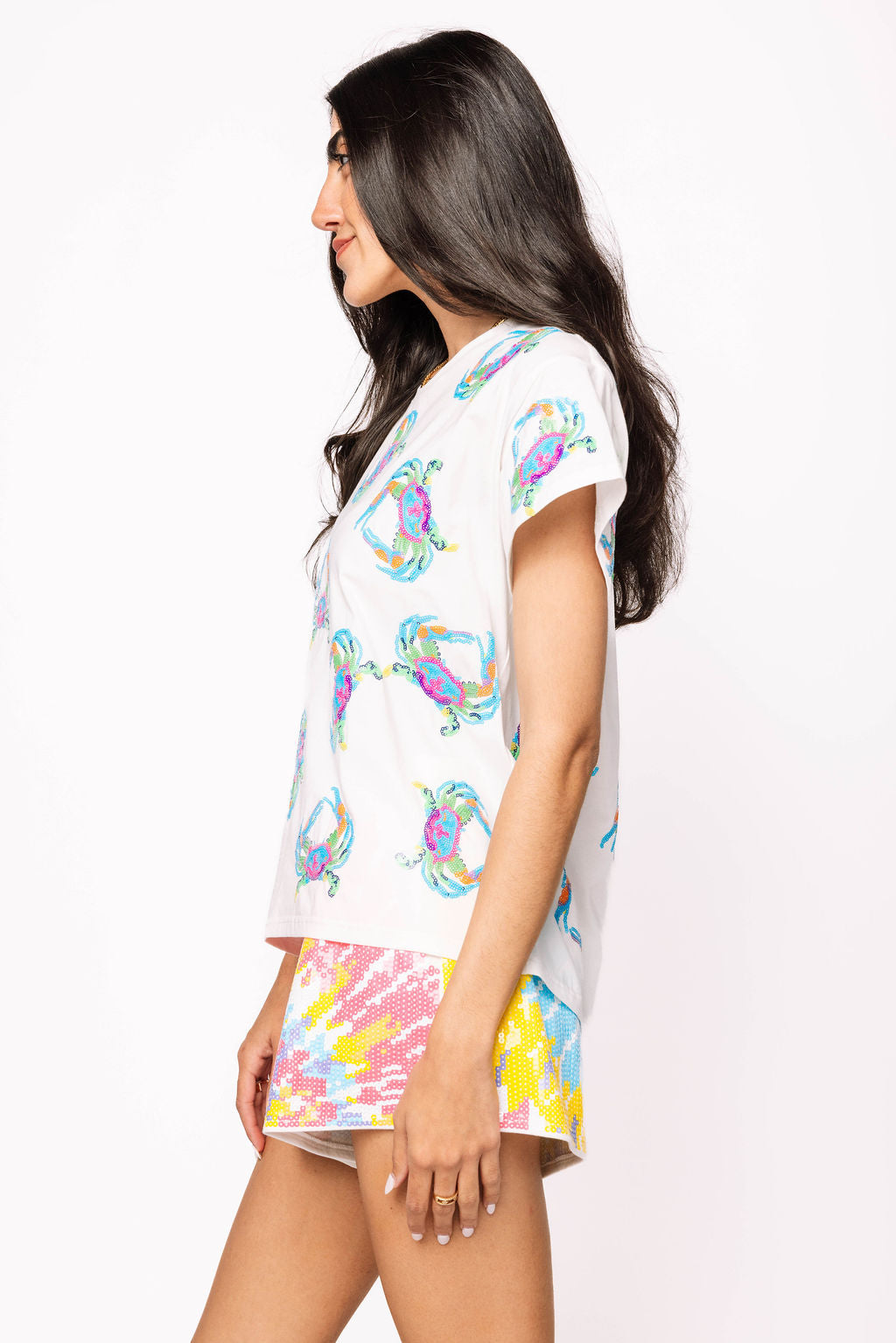 White Multi Crab Tee