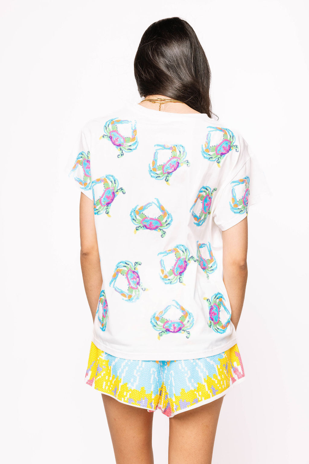 White Multi Crab Tee