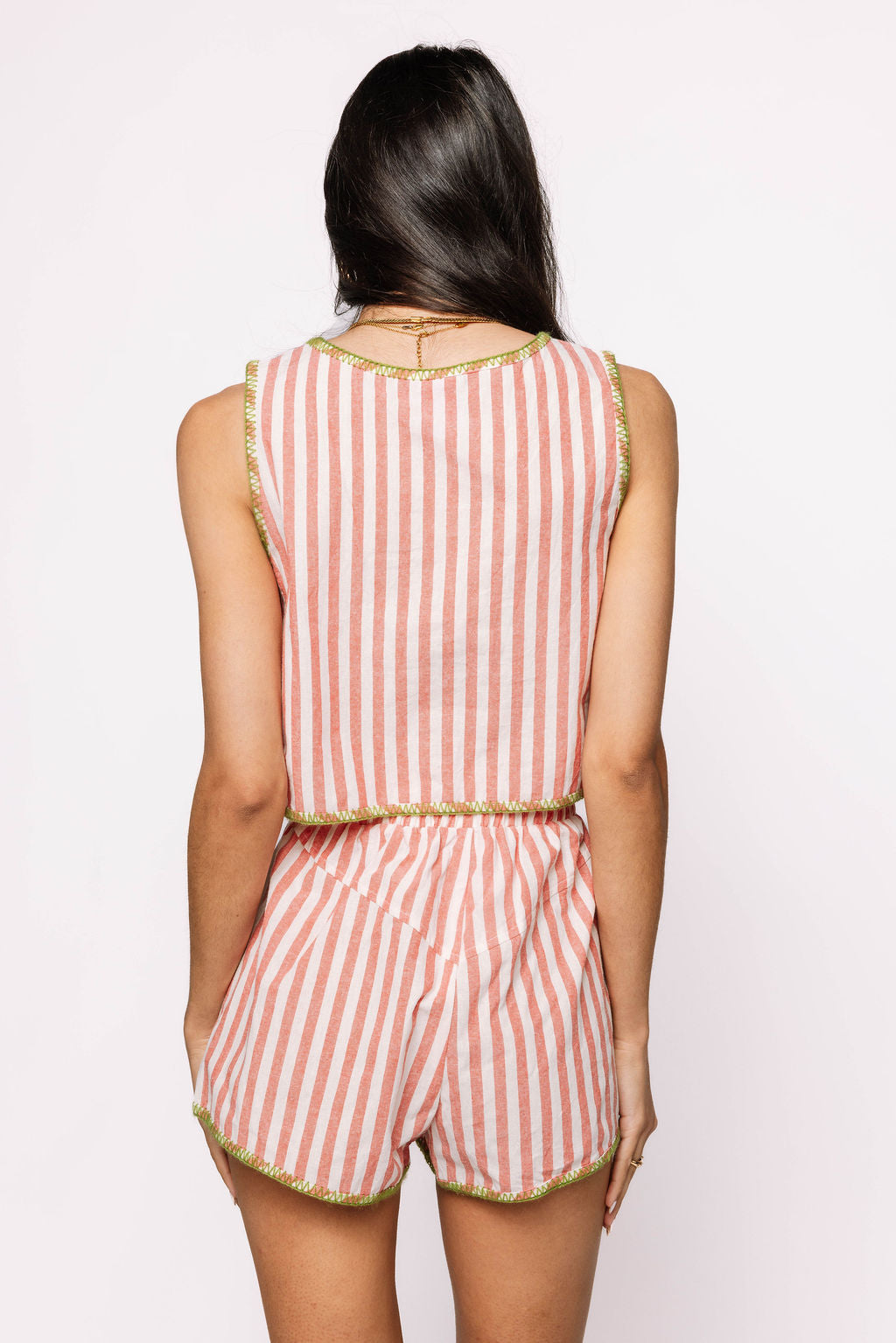 Red & White Striped Crab Short