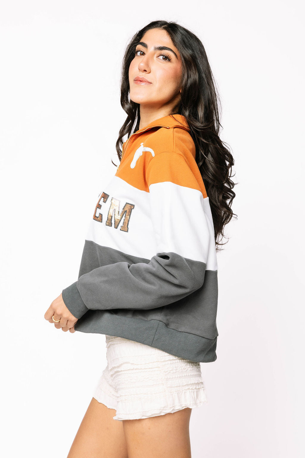 Licensed Texas Quarter Zip Colorblock Sweatshirt