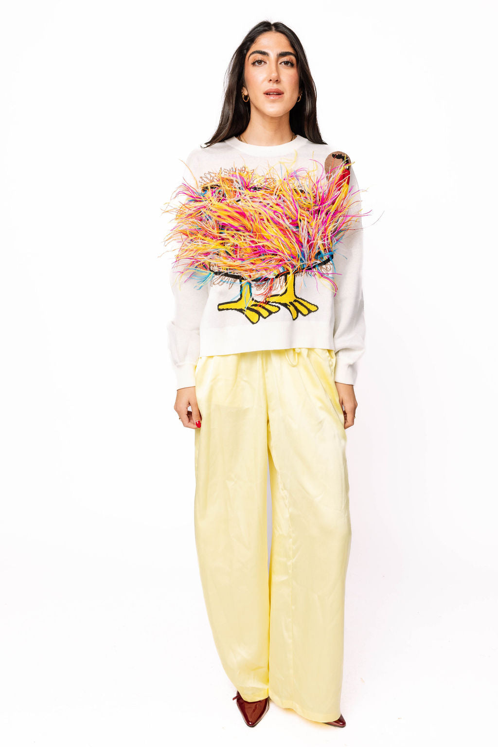 Ivory Feather Turkey Sweater