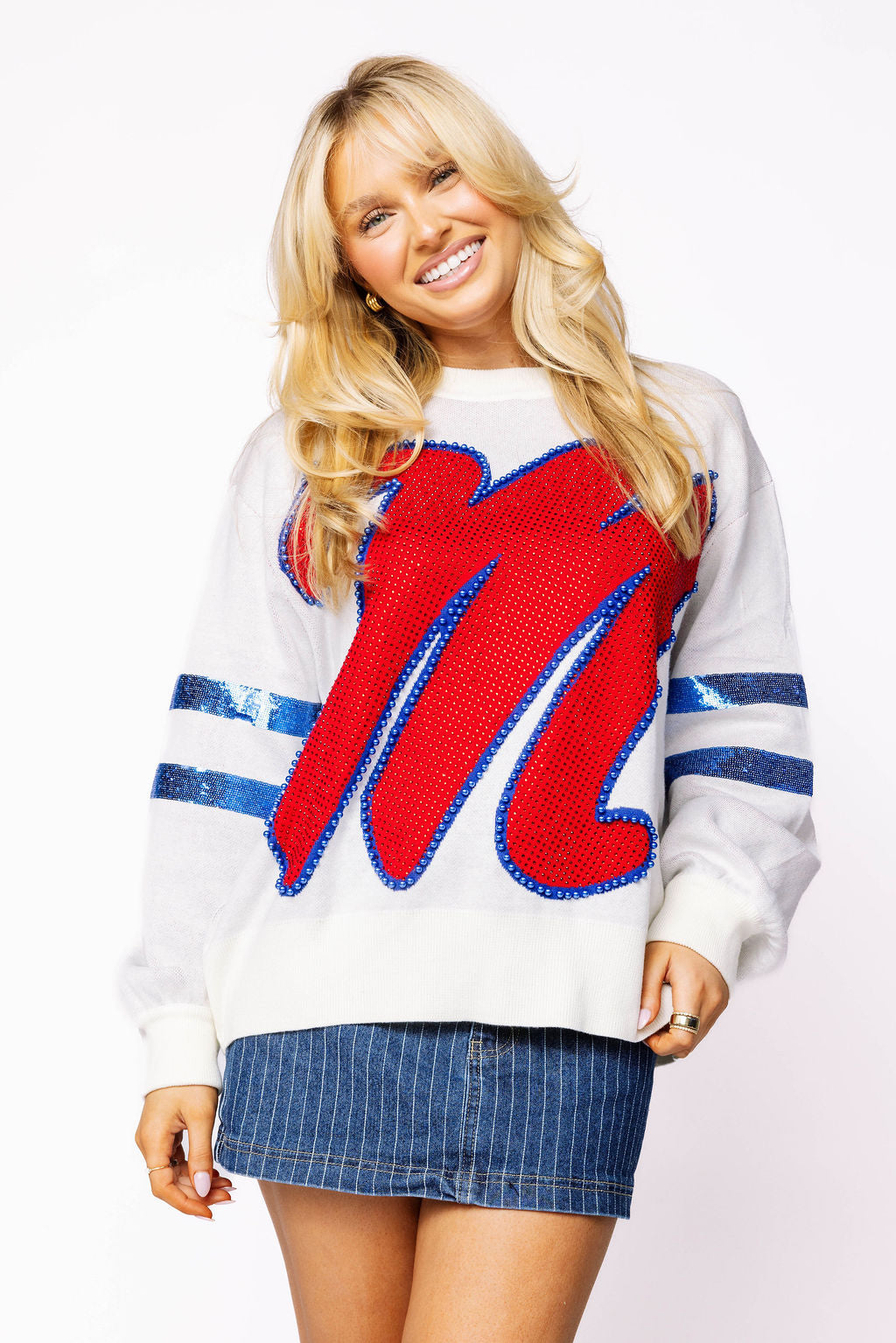 Licensed Ole Miss Oversized Mascot Sweater