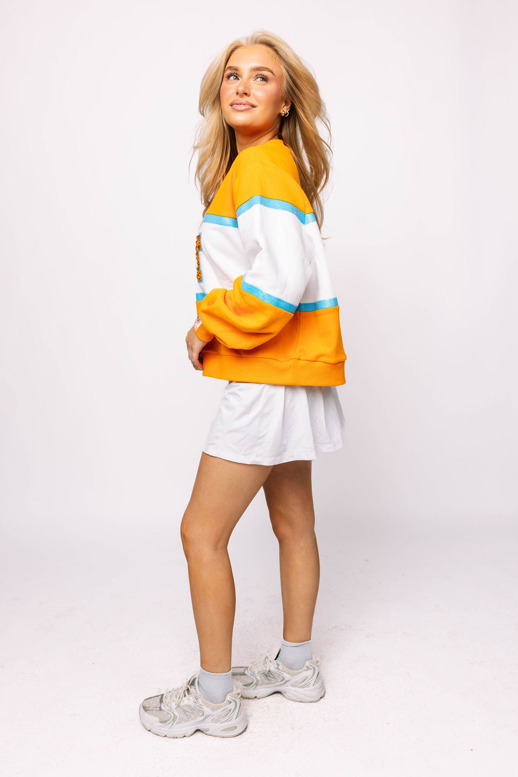 Licensed Tennessee "UT' Colorblock Jewel Letter Sweatshirt