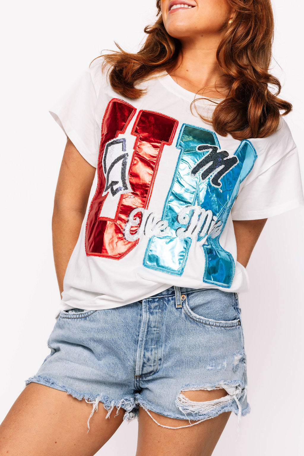 Licensed Ole Miss Metallic Word with Icons Tee