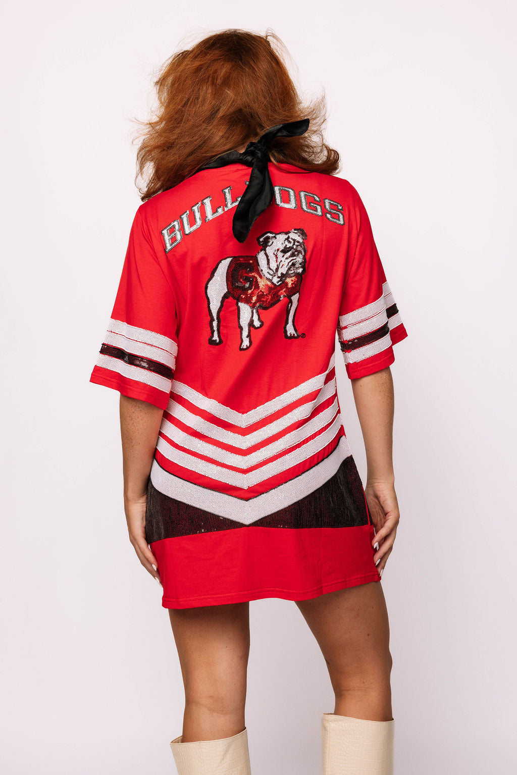 Licensed UGA V Striped Oversized Tee Dress