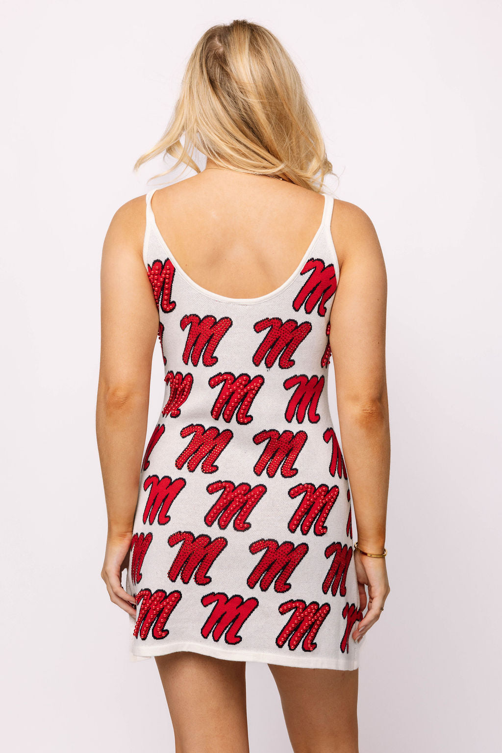 Licensed Ole Miss Knit In Mascot Rhinestone Knit Tank Dress