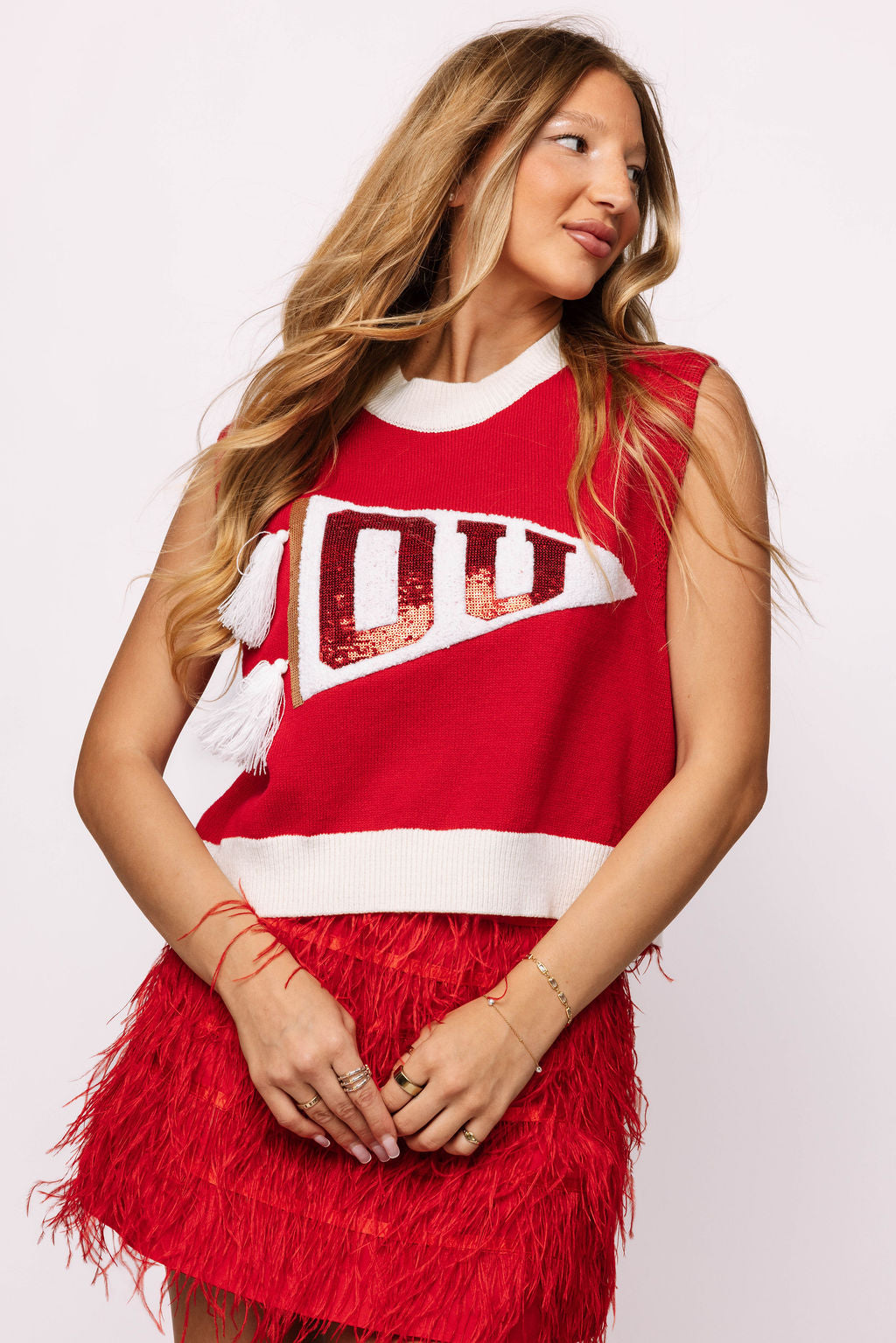 Licensed 'OU' Pennant Sweater Tank