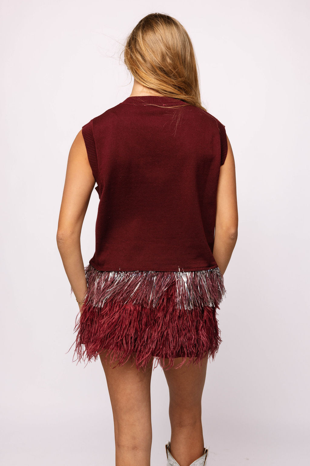 Licensed Miss State 'Hail State' Feather Bottom Tank Sweater