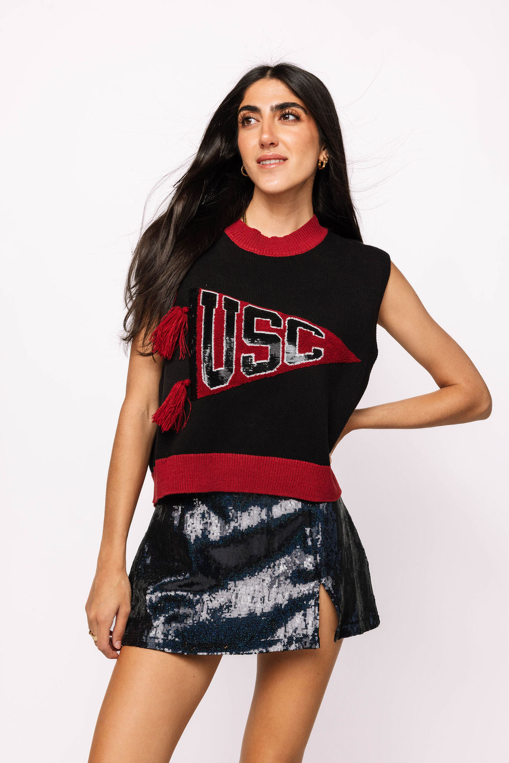 Licensed 'USC' Pennant Sweater Tank