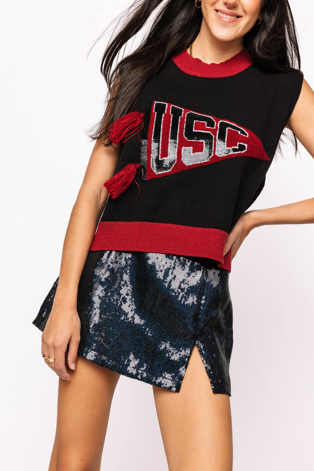 Licensed 'USC' Pennant Sweater Tank