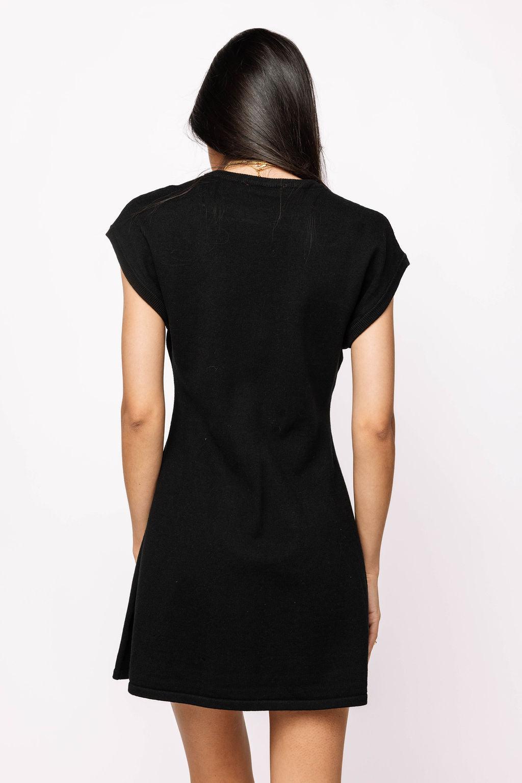 Black Rainbow Tiger Head Knit Sweater Dress