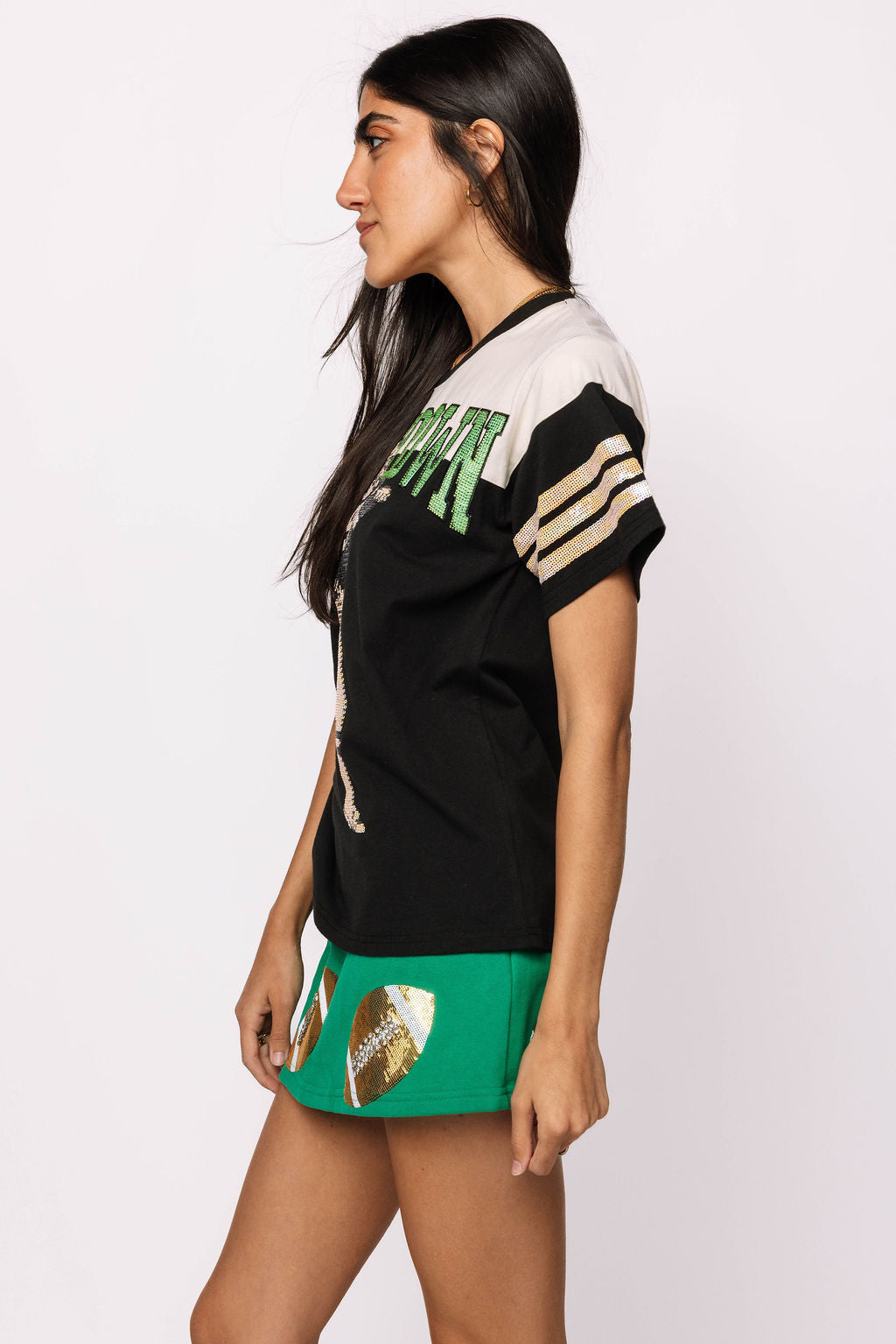 Black 'Touchdown' Football Player Tee