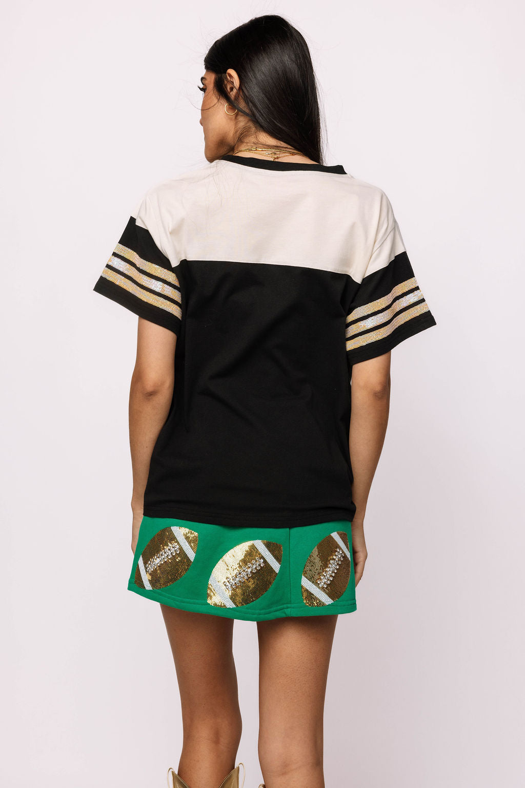 Black 'Touchdown' Football Player Tee