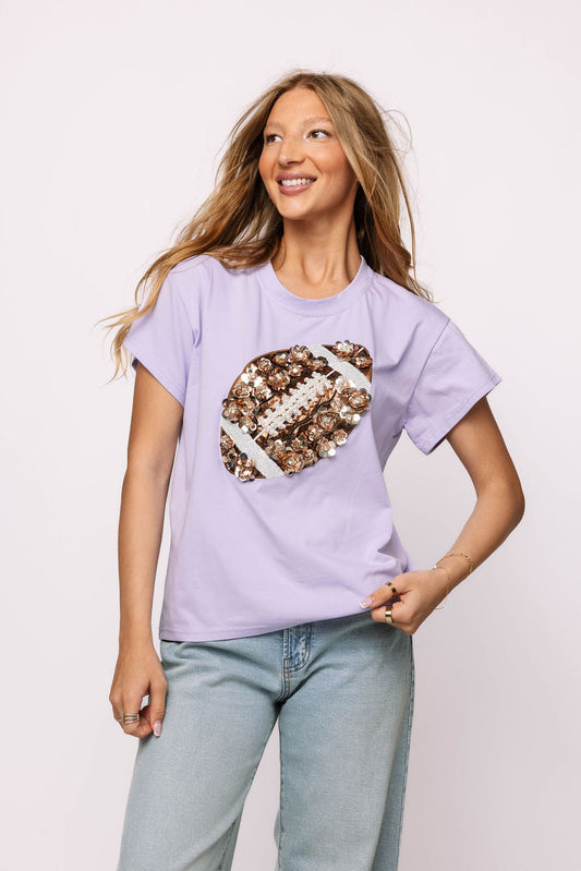 Lavender Flower Football Tee