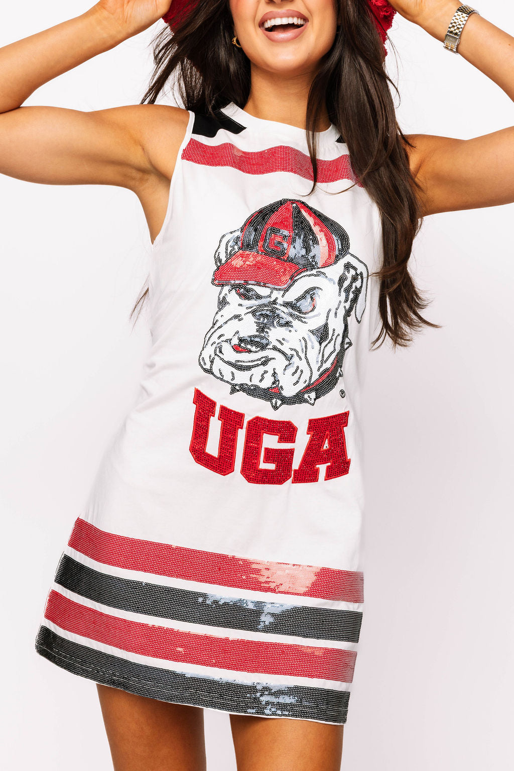 Licensed UGA Striped Tank Dress