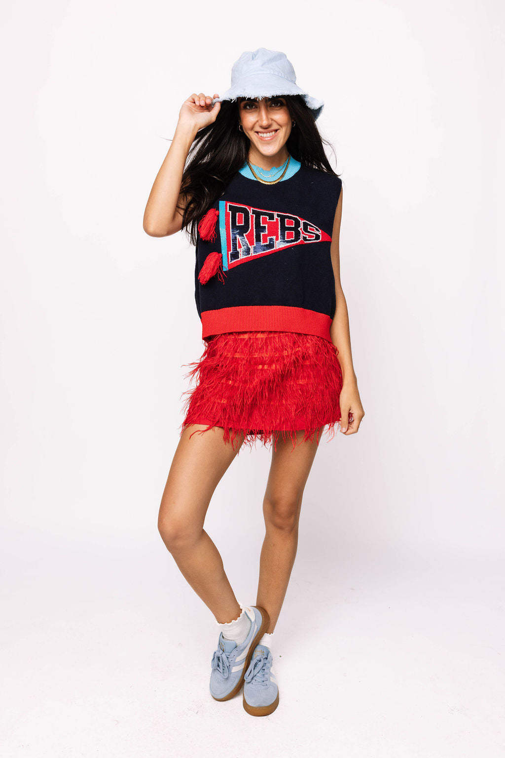 Licensed 'Rebs' Pennant Sweater Tank