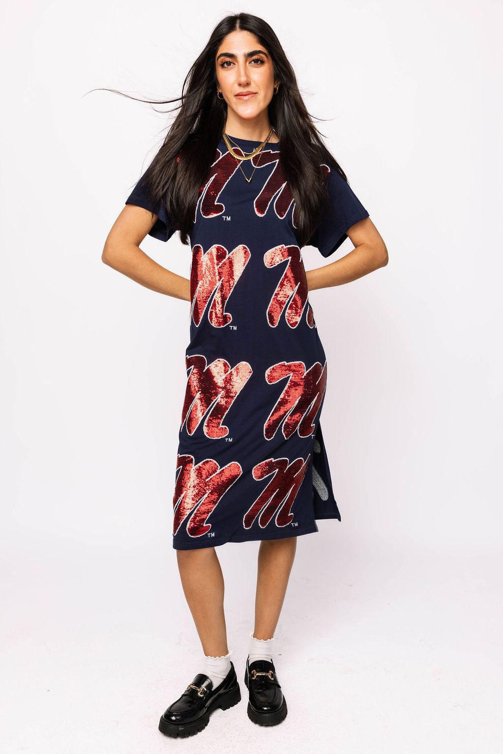 Licensed Ole Miss Mascot Midi Tee Dress