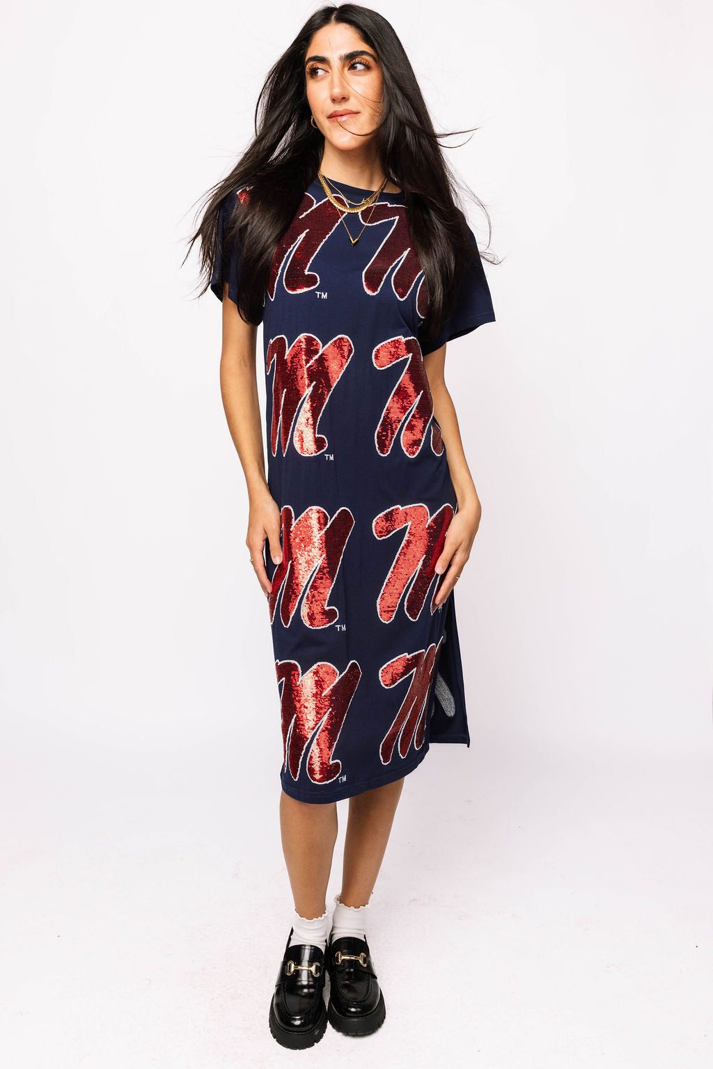 Licensed Ole Miss Mascot Midi Tee Dress