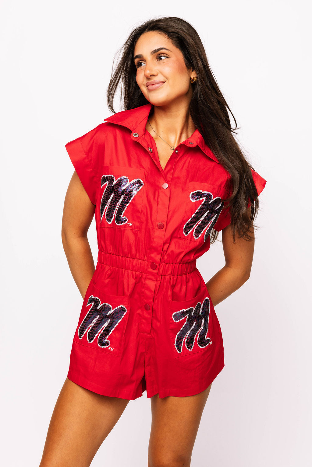 Licensed Ole Miss Mascot Pocket Romper