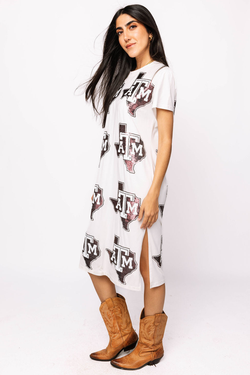 Licensed Texas A&M Mascot Midi Tee Dress