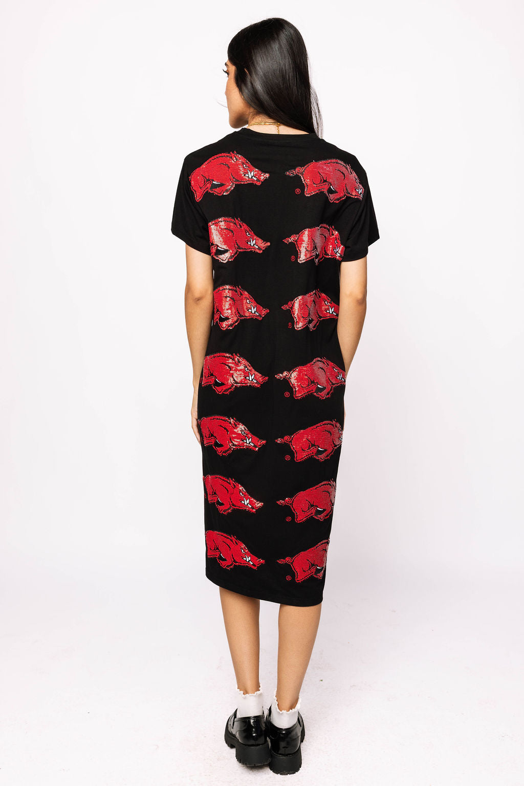 Licensed Arkansas Mascot Midi Tee Dress