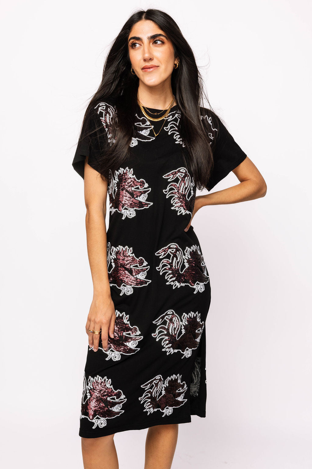 Licensed South Carolina Mascot Midi Tee Dress