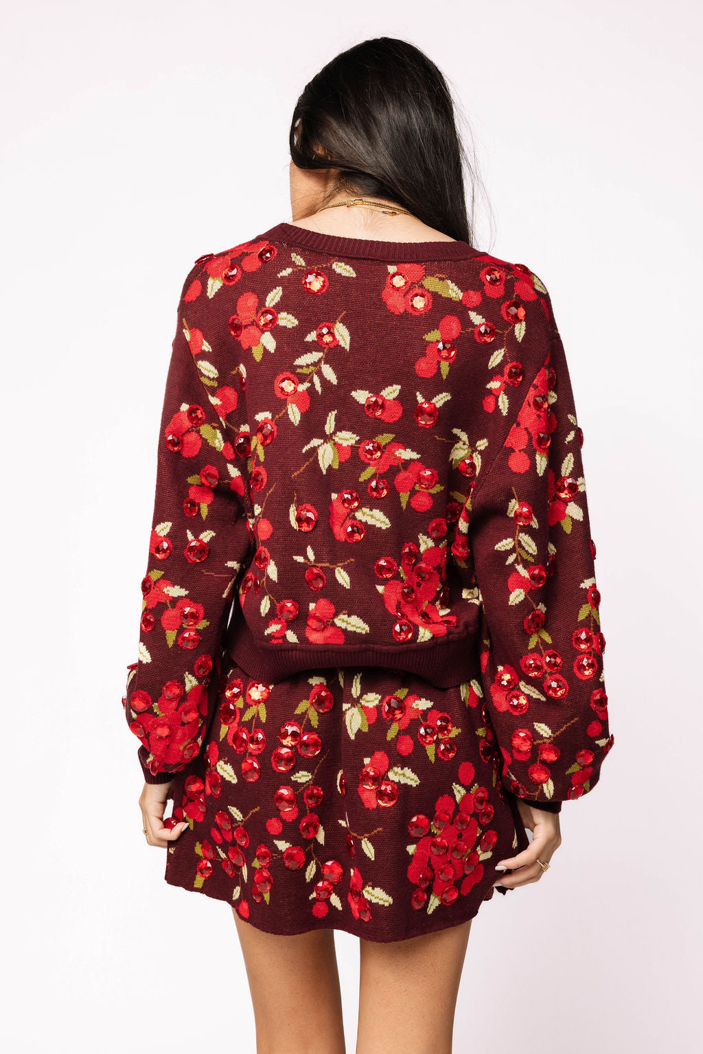 Maroon Cranberries Button Up Sweater