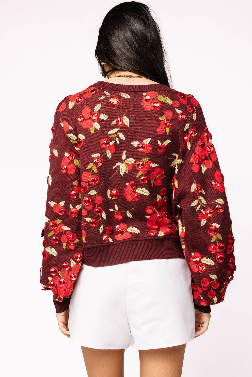 Maroon Cranberries Button Up Sweater