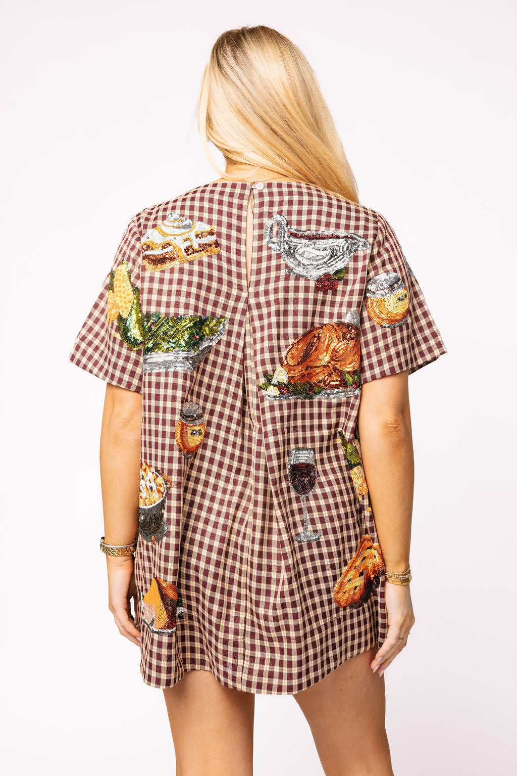 Maroon Queen of Turkey Short Sleeve Dress