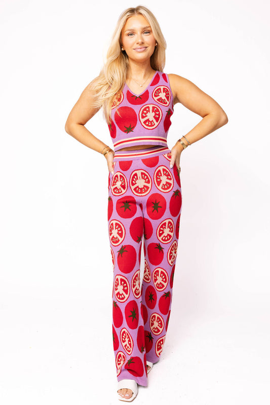 Sample  Lavender Tomato Knit Pant