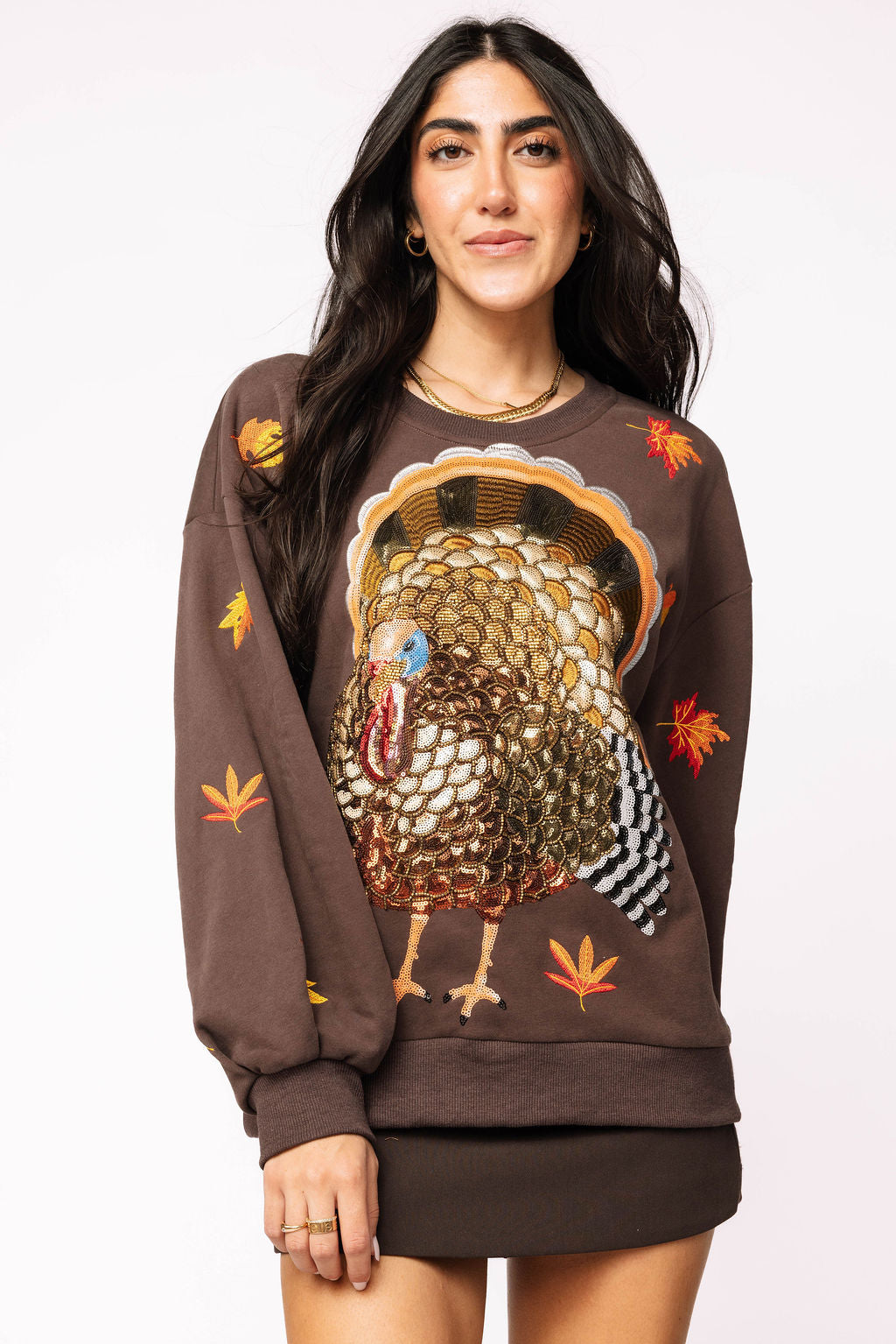 Brown Turkey & Leaves Sweatshirt
