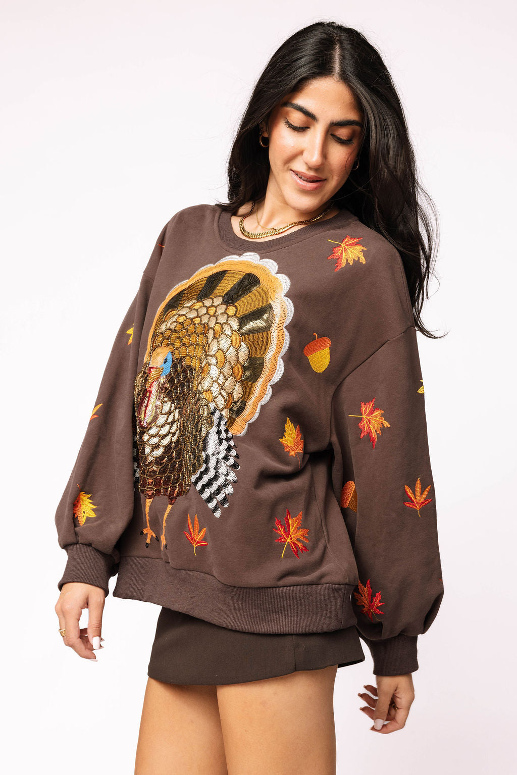 Brown Turkey & Leaves Sweatshirt
