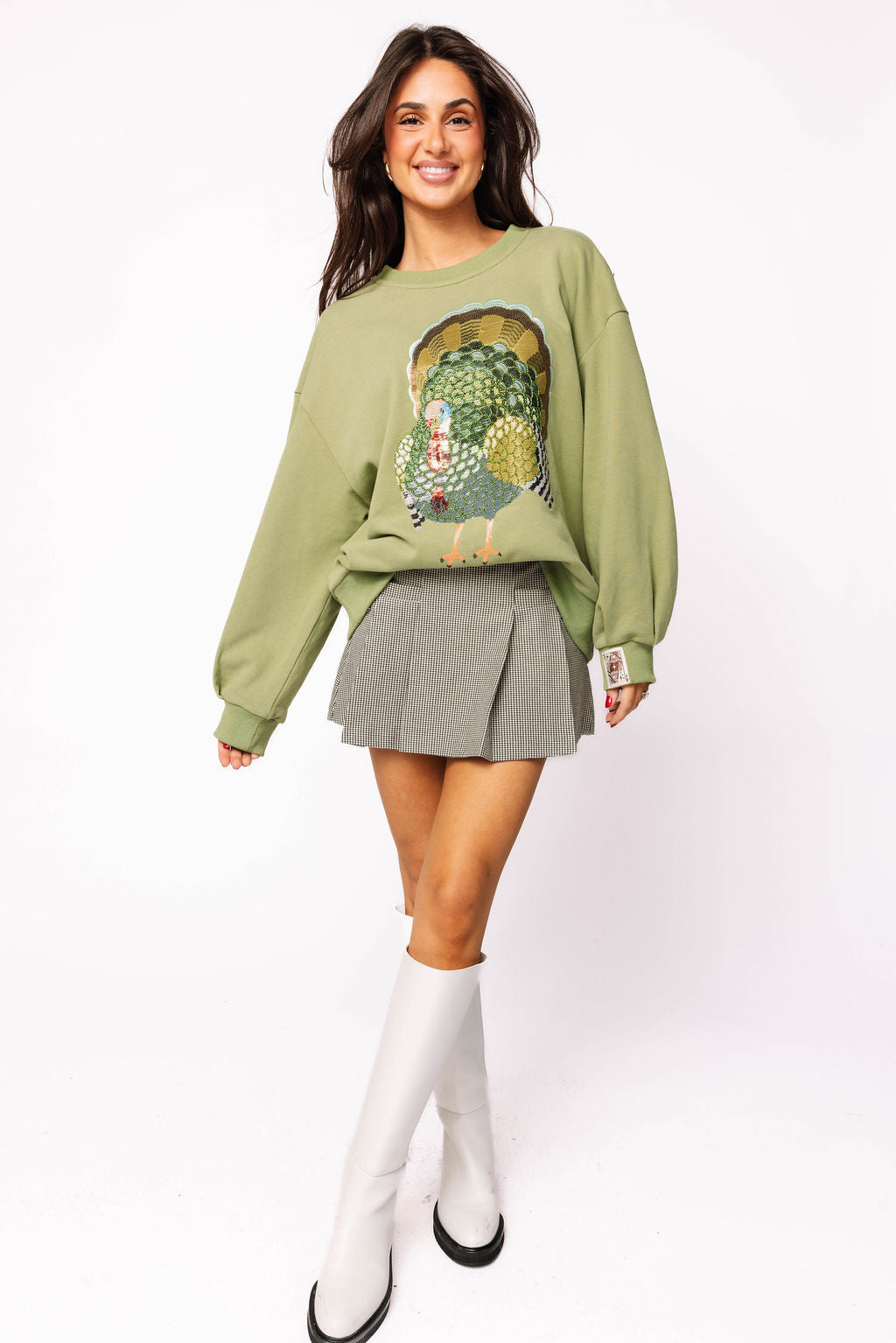 Olive Green Big Turkey Sweatshirt