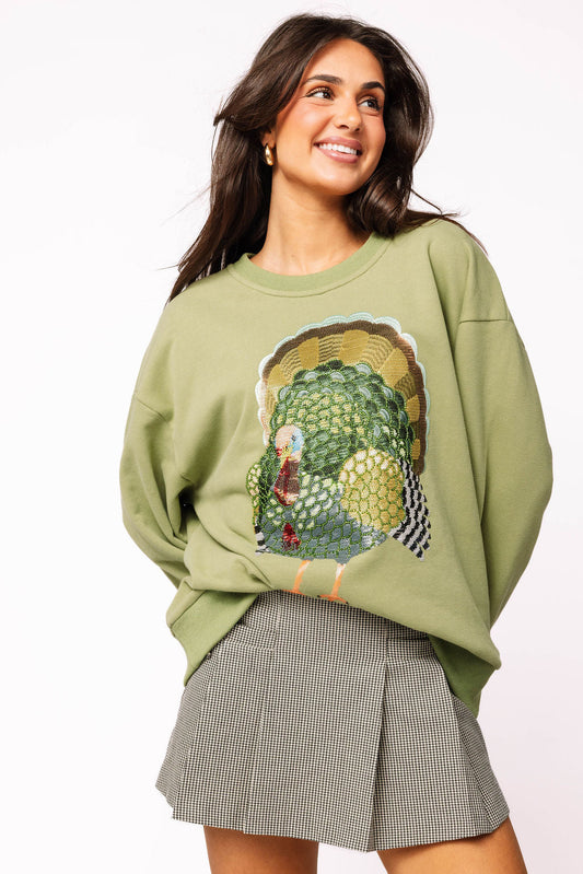 Olive Green Big Turkey Sweatshirt