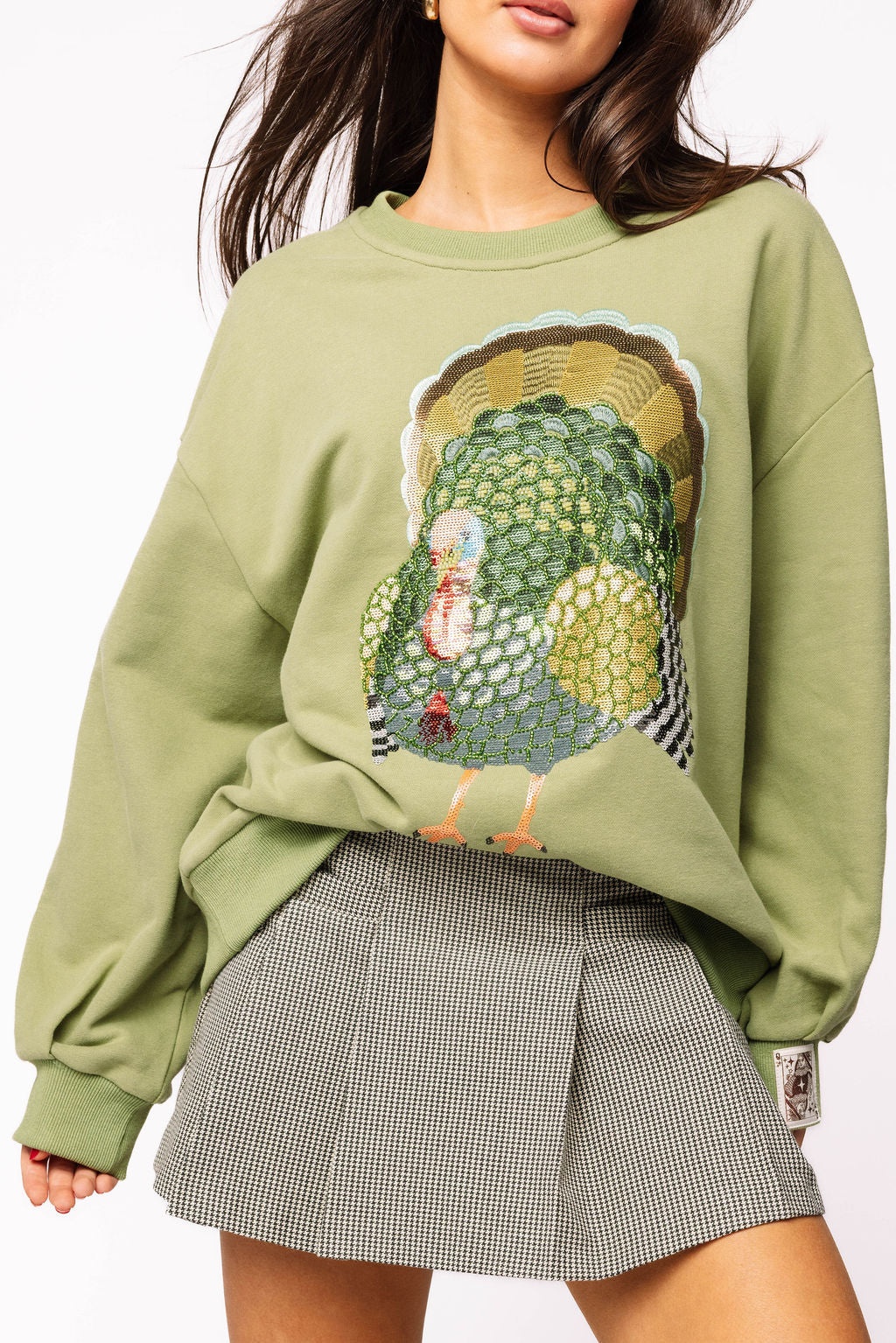 Olive Green Big Turkey Sweatshirt