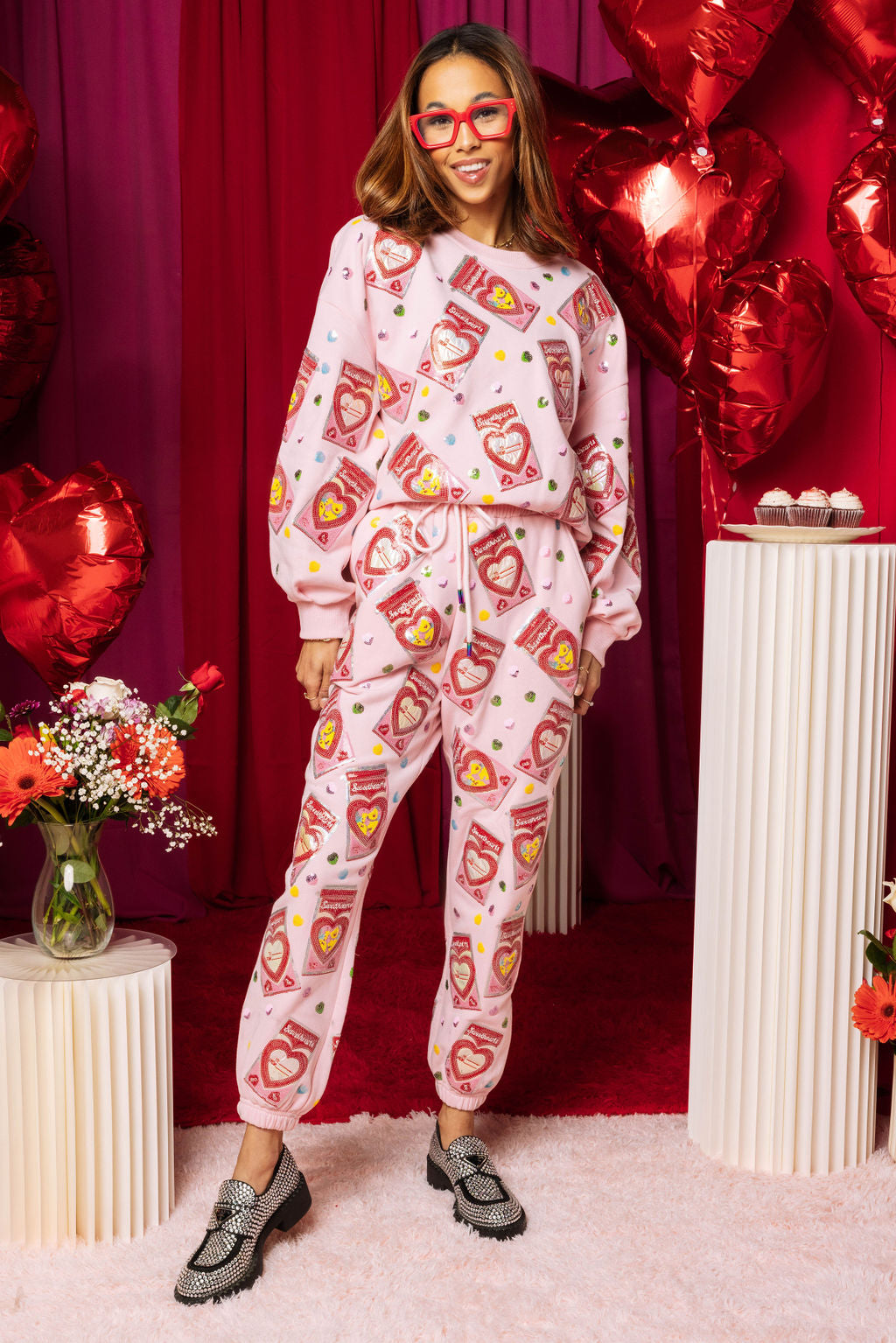 Light Pink Sweetheart Box Joggers