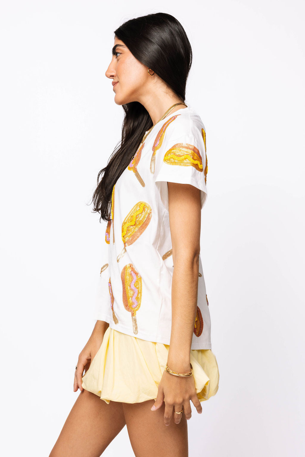 White Scattered Corn Dog Tee